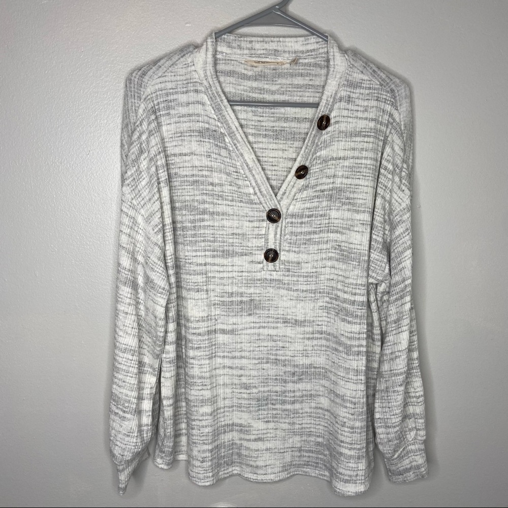 Soft surroundings gray Jules top size large